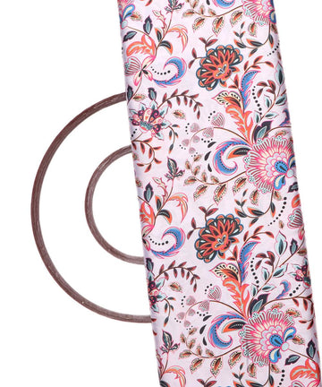 White Colour Floral Print Satin Fabric